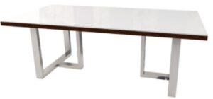 VOLREU.RC19 - Mesa de reunión rectangular direccional de melamina y cristal con estructura metálica