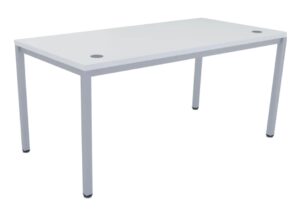 EUR5119 - Mesa operativa con estructura metálica perimetral y pata cuadrada.